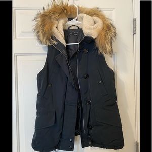 Theory fox fur trim vest